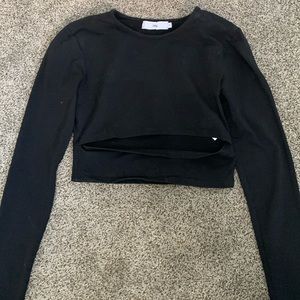 cropped long sleeve with cut out detail
